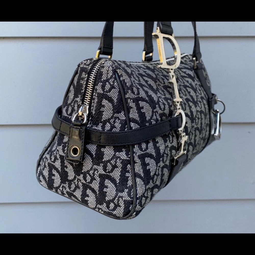 Dior denim monogram charms shoulder bag